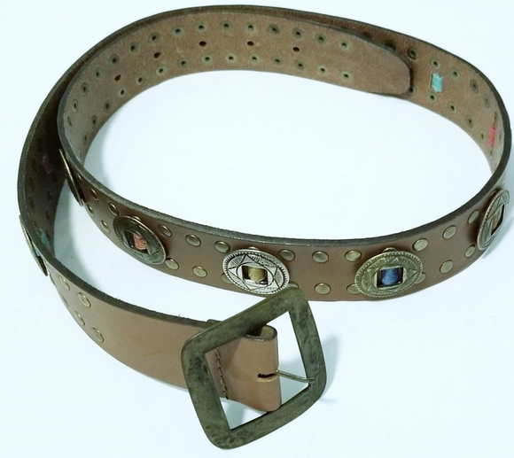 Soulier Leather Embroidered Studded South Western cowboy farmhouse boho belt main image 9